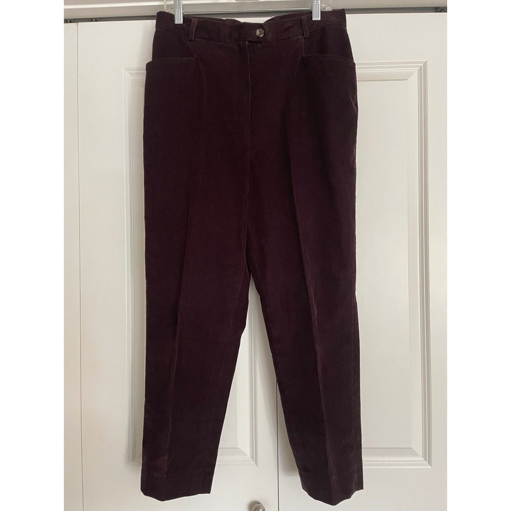 Vintage F by Faconnable Brown Corduroy Pants High Rise 100% Cotton-Size 12